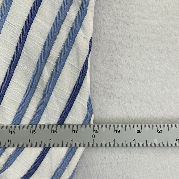 LOFT Women’s Cotton Dress Size 4 Blue & White Stripe Button Front Like New - Picture 8 of 10